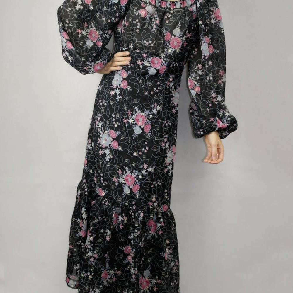 Vintage black floral enchantress dress; Yungblud Princess  maxi dress S/M
